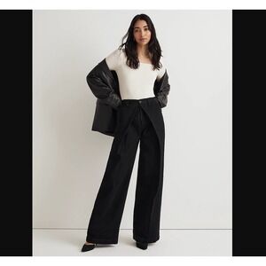 Madwell Extrawide-Leg Jeans Women 31 Black High Waist Dramatic Full Length NN456